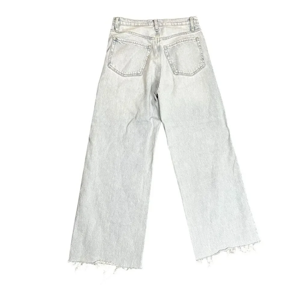 FRAME Le Low Baggy Wide Leg Jeans Light Wash Size 26 - Picture 5 of 7